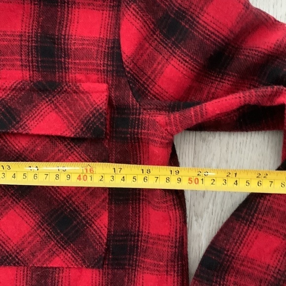 Forever 21‎ Buffalo Plaid Red/black long sleeve Flannel Tunic shirt jacket S - Picture 5 of 10